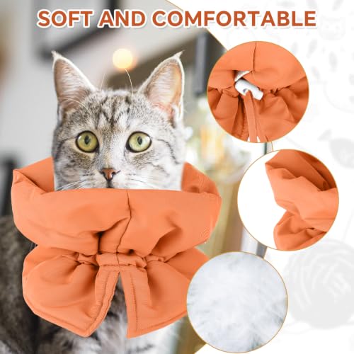 BOXOB Cat Cone Collar, Adjustable Pet Recovery Collar (Orange) | Adjustable Recovery Collar Lightweight Waterproof & Soft Cat Recovery Suit Avoid Licking Wounds for Cats & Dogs - color: Orange