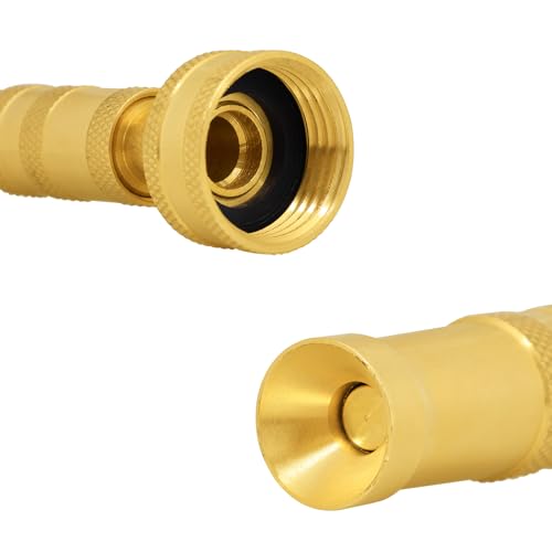 Brass Garden Hose Nozzle - 3/4 GHT Thread High Pressure Adjustable (Jet/Mist) for Watering Plants, Washing Cars - color: Sprinkler_2PK
