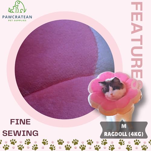 Adjustable Comfy Flower Style Elizabeth Collar for Cats Puppies Soft Recovery Cone Pet Protective Neck Collar (Pink, Medium) - color: Pink, size: Medium