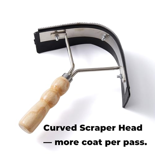 Metal Sweat Scraper for Horses, 2-in-1 Grooming Tool | Curved Metal Curry Comb With Rubber Edge And Wood Handle, For Horses, Cattle, Barns, Stables And Equestrian Grooming