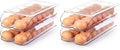 RoskDeewat Egg Holder for Fridge, Automatic Rolling Egg Container for Refrigerator, Stackable Fridge Organizers and Storage with Lid, Clear Plastic Egg Dispenser & Tray (2 Tier) (Pack of 2) - size: 2 Tiers Holder 28 Eggs (Pack of 2)