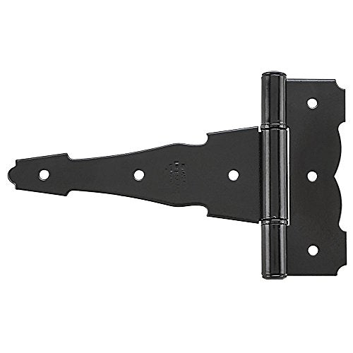 National Hardware Ornamental T-Hinge, 6 in, Hot-Rolled Steel, Black | Decorative Profile Dresses Up Sheds, Cabinets and Garden Gates; WeatherGuard Finish Resists Rust - size: 6 Inch