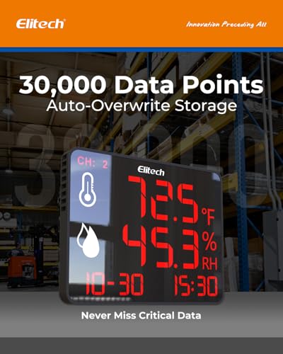 Elitech Wireless Hygrometer Thermometer Reusable Temperature Recorder Data Logger Temperature Humidity with Large Screen Data Storage Export, DR-230W-THE with External Temperature and Humidity Sensor - color: Wi-Fi, size: Single External Probe