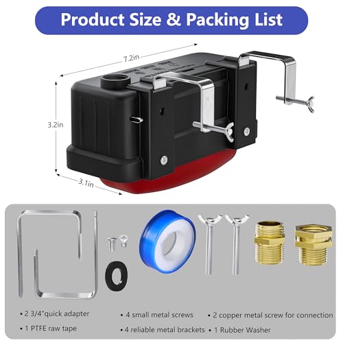 Water Trough Float Valve for Stock Tank – Includes 3/4" Hose Connectors, PTFE Tape & Mounting Kit – Water Level Control for Livestock Waterer, Poultry, Cattle, Goat, Horse, Pond (Float Valve-2PCS) - style: Float Valve-2PCS