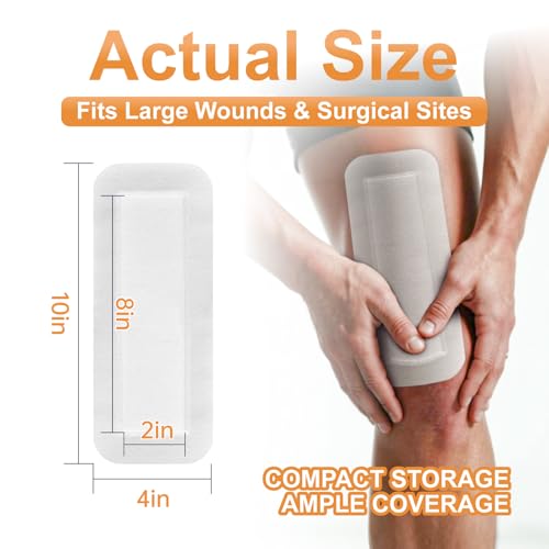Carbou Island Dressing 4"x10" 25ct Sterile Bordered Gauze Pads Wound Care | Sterile Individually Wrapped packs,Highly Absorbent Adhesive Dressing Pad,Bordered Gauze With Adhesive Border,Island Bandages - size: 4''x10''
