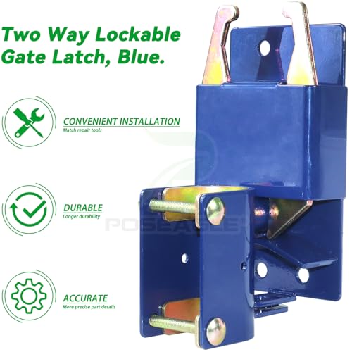 [Upgraded] Blue S16100100 Two Way Lockable Gate Latch | Include Hardware, 4-digit Combination Lock and Philips Screwdriver for Metal Gates with 1-5/8" to 2" Diameter Round Tubes - color: A03 1xLockable Gate Latch for 1-5/8" to 2" Tubes