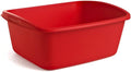 Tribello Plastic Wash Tub Dishpan Basin and Foot Bath for Soaking Feet, Laundry Hand Wash Bucket, Dish Pans for Washing and Storage Cleaning Supplies - 12 Quarts - Heavy Duty - Made in USA (Red) - color: Red