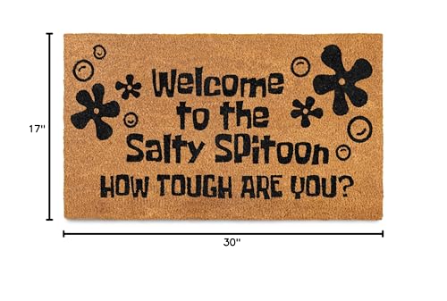 Welcome to the Salty Spittoon Door Mat 30x17 Inch, Funny Welcome Mat Coir | Funny Home Decor, Fan-Inspired Design, Pop Culture Decor, Natural Coir Fibers, Pvc Backing, Dirt Scraper, Unique Fan Gift