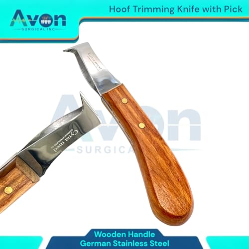 Double-Edged Hoof Trimming Loop Knife, Hoof Pick with Wooden Handle - Versatile Farrier Tool for Horse & Cow Hoof Care, Ideal for Farriers & Horse Owners