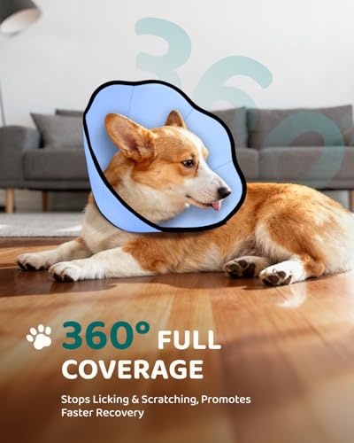 MIDOG Dog Cone Collar After Surgery, Soft Dog Cone Alternative to Stop Licking,Adjustable Elizabethan Recovery Cones for Small to Large Sized Dogs - color: Blue, size: XL