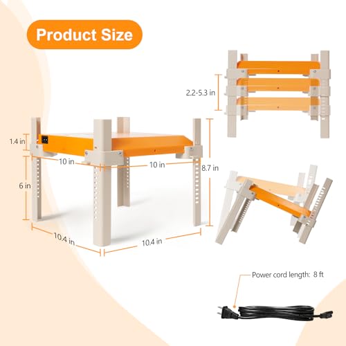 Chicken Coop Heater, Briidea Chick Brooder Heating Plate with 110–130℉ Constant Temperature for Chick Safety, Adjustable Height & Angle, Mother-Hen-Like Comfort, Indoor & Outdoor Use for 15 Chicks - color: Right-angle support