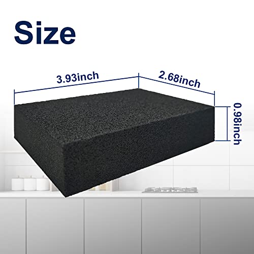 Krisler 8pc Black Carborundum Sponge Nano Emery Sponges Caspian Stone Pot Clean Brush Rust Eraser Grit Scouring Pads Pot Cleaning Pads with Carborundum Washing Kitchen Cleaner Tool(thickness-1inch) - size: Black thickness-1 inch-8