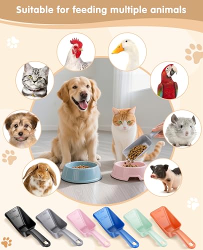 2-Pack Dog Food Scoop 1 Cup, Plastic Pet Food Measuring Scoop With Measuring Lines (1/2 & 1 Cup Markings) for Dogs, Cats, Fish, Bird（Grey) - color: Gray