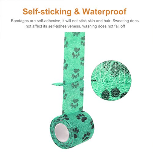 Vet Wrap Cohesive Bandages Bulk Self Adhesive Bandage Wrap Self Adherent Wrap Non-Woven for Dogs Pet Animals & Ankle Sprains & Swelling 2 Inch x 5 Yards (2 Inch Claw) - color: 2 Inch Claw