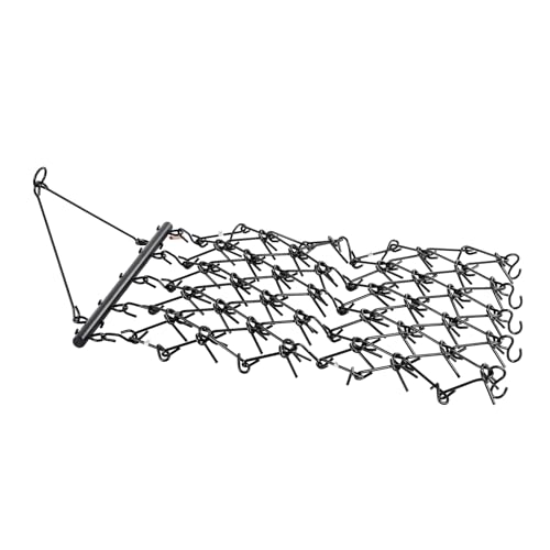 VEVOR Drag Harrow 4 ft x 4 ft Durable Chain Harrow with 69 Sharp Teeth | Suitable for ATV UTV Tractor, Ideal for Soil Preparation, Seeding, Smoothing Landscapes, and Yard Gravel Driveway Maintenance - size: 4 x 4 ft