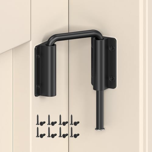 Upgraded Sliding Door Loop Lock, Gate Latches, Black | 90/180 Degree Patio-Security U-Bolt Latch Lock for Barn Door, Closet, Fence, Window, Multi-Angle, Aluminum Alloy - color: Black-1PC