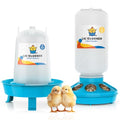 Lil'Clucker 1L Chick Feeder, 1.5L Chicken Waterer - No Leakage Chick Feeder and Waterer Kit, Durable Chicken Water Feeder, Chicken Feeder and Waterer Set, Poultry Waterer (Blue) - color: Blue