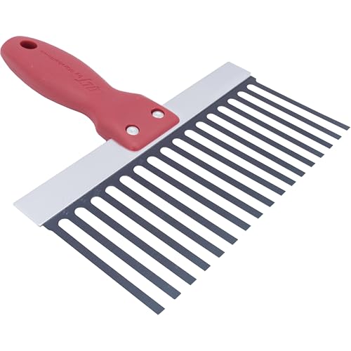 MARSHALLTOWN Scarifier, 8 Inch, Plaster Undercoat Prep Tool | 8 Inch Wide Steel Scarifier, 3 x 1/4 Inch Blue Steel Tines, Soft Grip Handle, Preps Plaster Undercoat, 722 - size: 8 Inch
