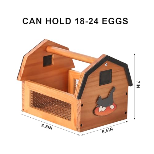 Egg Basket for Gathering Fresh Eggs, Farmhouse Egg Collecting Basket, Wood Chicken Egg Basket Countertop. （Brown Medium） - color: Brown, size: Medium