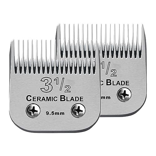 3-1/2 Replacement Blade compatible with Oster Classic 76/Andis dog Clipper | Cut Length 3/8"（9.5MM）,2 Pack,Compatible with Andis/oster Classic 76/Star-Teq/Power-Teq/A5 Clipper - color: SIZE 3-1/2(2 PACK)