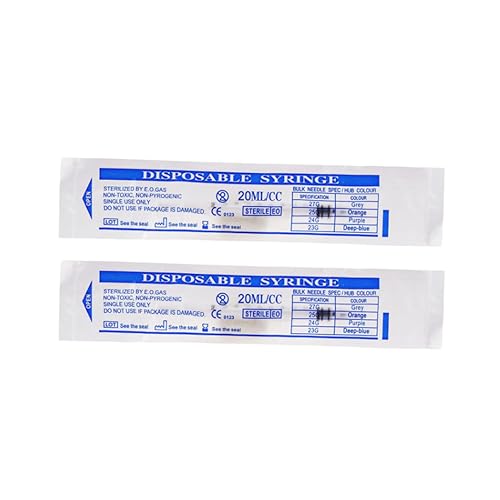 10 Pack 20 ml Syringe for Liquid Without Needle,Luer Lock Syringes with Cap, Individually Wrapped,Measurement for Scientific Labs,Measuring Liquids,Pet Feeding,Oil or Glue Applicator (B 10 Pack 20ml) Luer Lock - size: B 10 Pack 20ml