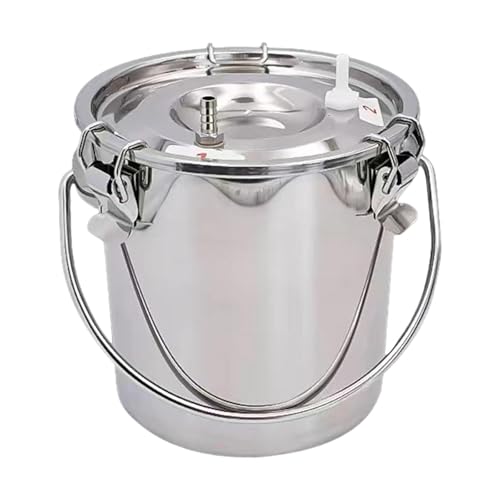 Stainless Steel Milking Machine Bucket with Lid, 3L Milk Can for Cow Sheep Goat Milking Equipment - size: 3L