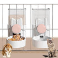 kathson Rabbit Feeder for Cage,Bunny Water Bottle,Pet Food Dispenser,Pink | Gravity Automatic Guinea Pig Feeder Waterer Set,Hanging Small Pet Food Bowl Feeding Station for Ferret Chinchilla Cat Puppy - color: Pink