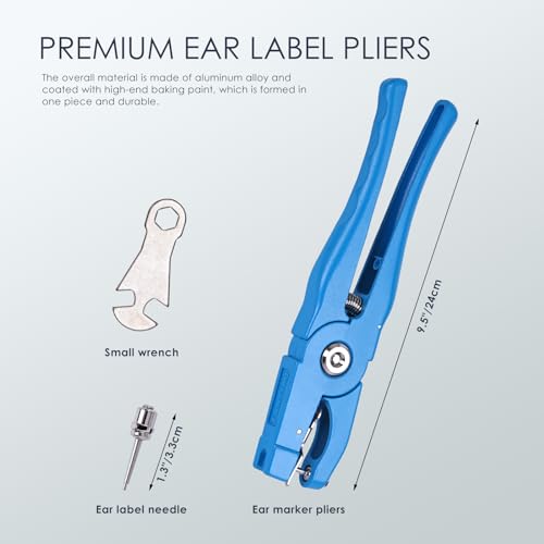 Cattle Ear Tagger Universal Livestock Ear Tag Pliers Applicator for Cattle Cow Pig Sheep Goat Livestock(Blue)