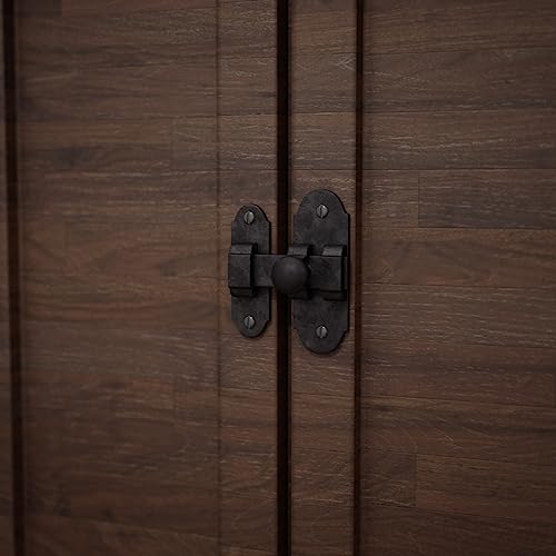 Renovators Supply Manufacturing Black Slide Bolt Door Latch 3.25" X 1.25" Antique Wrought Iron Small Metal Sliding Latches for Windows Or Cabinet Doors Rust Resistant Locks with Hardware - size: Pack of 1