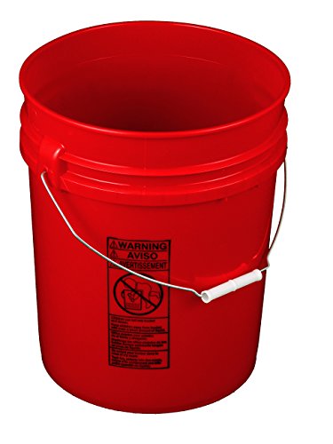 Red 5 Gallon Bucket; Heavy Duty 90 Mill. - color: Red