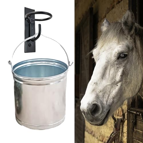 ROYHOO 2PCS Bucket Hooks for Horses Equestrian Bucket Hook Metal Water Bucket Hangers Horse Stalls Feed Bucket Barn Farmhouse Supplies (2)