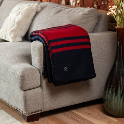 Arcturus Rainier Wool Blanket - Warm, Heavy, Washable, Bed Blanket | Great for Home & Camping (Lava Canyon, King) - color: Lava Canyon, size: King