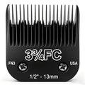 Size 3 3/4FC 13MM Dog Grooming Clipper Blades with Andis/Oster A5/Wahl KM10 | OwnLifeYF Detachable Stainless Steel Pet Clipper Replacement Blade, Cut Length 1/2"(13mm), Compatible Accessory - size: 3-3/4FC: 1/2" (13 mm)-Black