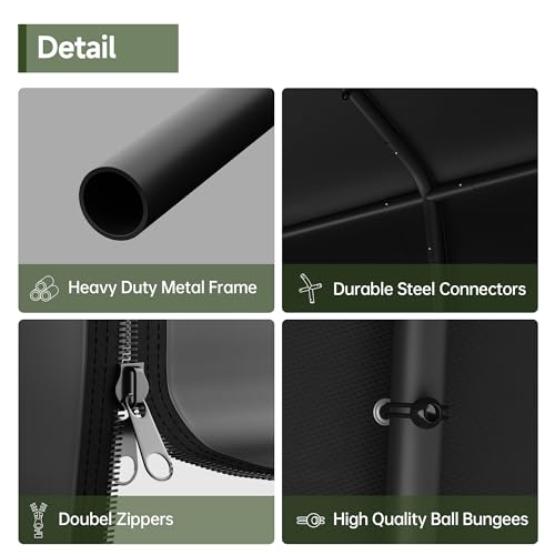 Real Relax Portable Storage Shed 8 x14 FT | Heavy Duty Outdoor Carport Canopy with Rolled up Zipper Door for Bikes, Motorcycles, Outdoor Tools