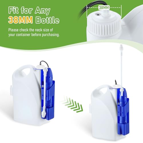 Qualirey Battery Powered Sprayer Wand, 38mm Cap for 1 Gallon Jugs | Electric Spray Nozzle with Hose and Holster, for Weed Killer, Pest Control and Garden Treatments