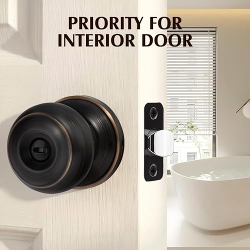 Door Latch Replacement - Non-Locking, 8mm Square Hole, Matte Black, 2 Pack | For Bedroom, Bathroom & Closet,Fits 2-3/8" or 2-3/4" Adjustable Backset, Easy install. Premium solid stainless steel.