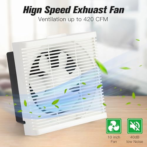 blessny 10" Solar Exhaust fan for Greenhouse, Chicken Coop, Shed & Pet | 25W Solar Powered Ventilation Vent Fan for Outdoor Air Circulation - size: 10" Fan Kit