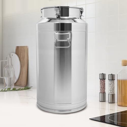 88L/23.25Gal Stainless Steel Milk Can 304 Stainless Steel Milk Jug Sealed Bucket Wine Pail Bucket Milk Can Liquid Storage Container w/Sealed Lid for Milk Wine Water Liquid - size: 88L|without faucet|304