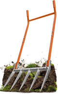 Broadfork 5-Tine Broad Fork for Gardening Ergonomic U-Shaped Design | Heavy Duty Broadfork Tool for Gardening Cultivating Farm Garden Digging Crushing Aerate Soil (Patent Pending)