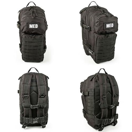 Luminary Tactical Trauma Kit Fully Stocked First Aid Kit Backpack EMS/EMT First Responder Medical Bug Out Bag for Preppers Professionals and Outdoorsman (Black) - color: Black
