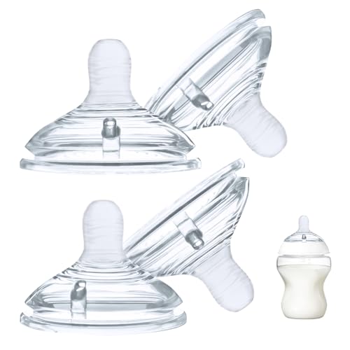 4-Count Silicone Nipples for Tommee Tippee Natural, Fast Flow, 6m+ | for Natural Start Anti-Colic Bottles & Advanced Anti-Colic Bottles & Close to Natural Bottless and NUK Simply Natura Bottle - size: Fast Flow