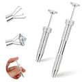 2Pcs Piercing Ball Grabber Tool for Changing Jewelry, Stianless Steel Flat Back Earring Applicator Internally Threaded Push Pin Piercing Grabber Tool - color: Silver-G
