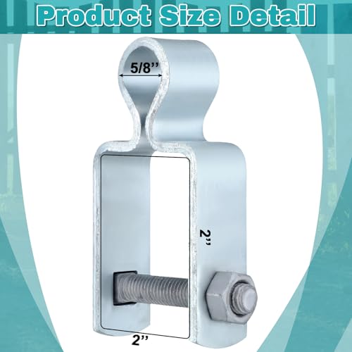Dansydaisy 2 Pcs 2'' x 2'' Square Post Female Gate Hinges,Silver | 5/8'' Pintle Square Chain Link, Galvanized Fence Gate Post Steel Hinge with Bolt and Nut, Repairing and Replacing Fence Gate - color: Silver, size: 2" X 2"