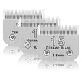 15# Dog Grooming Ceramic Blades,Compatible with Andis,Oster A5,Wahl KM10 | Size 15# Detachable Ceramic Blade 3/64-Inch 1.2MM Cut Length,3 Pack - size: 3pc 15:3/64''(1.2mm)