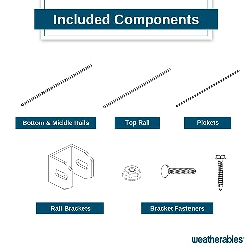 Weatherables Livingston Aluminum Fence Kit – DIY Kit for Backyard and Garden Fencing, Made with Durable Powder-Coated Aluminum that Combats Rust, Fading, and Corrosion (4’ x 6' Fence Panel) - size: Livingston 4' x 6' Fence Panel