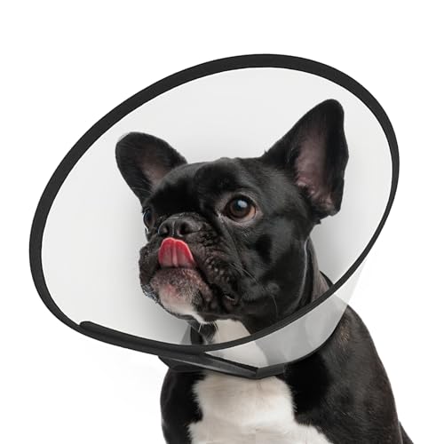 Supet Adjustable Dog Cone Collar After Surgery to Stop Licking,E Collar for Medium Small Dogs, Pet Recovery Collar & Cone,Plastic Cone of Shame for Dogs, Dog Head Neck Cone (S-) - color: White, size: S-(Neck: 9.5~14.5")