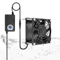 80mm Dual Ball IP68 Cooling Fan - 5000RPM with Stepless Speed Controller | Upgraded Rust-Proof Grill & Waterproof Connector 3.15" Sealed Ventilation Fan for Industrial Equipments Greenhouses Servers - size: 80x38mm
