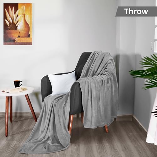 Utopia Bedding Soft Fleece Bed Blanket Throw Size Ash Grey (50x60 Inch) | Microfiber Plush Warm Lightweight Breathable Cozy Blanket Anti-Static, All Season Use, Gift for Women and Men - color: Ash Grey, size: Throw (50x60 Inch)