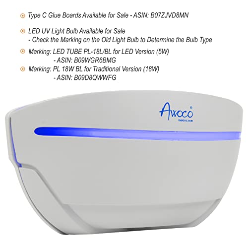 Awoco LED 5W Wall Mount Sconce Sticky Fly Trap Lamp for Capturing Flying Insects, Flies, Mosquitoes, and Moths (Fly Trap + 6 Glue Boards) - size: Fly Trap Combo