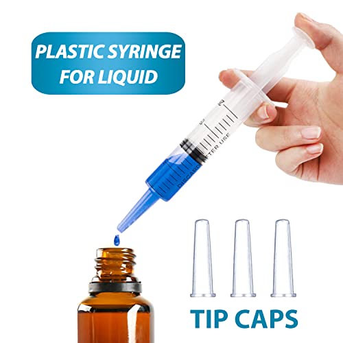 20ml Plastic Syringe for Liquids, Oral, Scientific Labs, Measuring, Dispensing, with Cap- 10 Pack 20ml Syringes - style: 20 ml